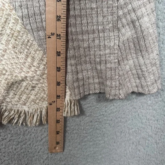 NWT Anthropologie Sleeping on Snow Knit Asymmetric Fringe Midi Skirt Boho Cozy M - Picture 4 of 6